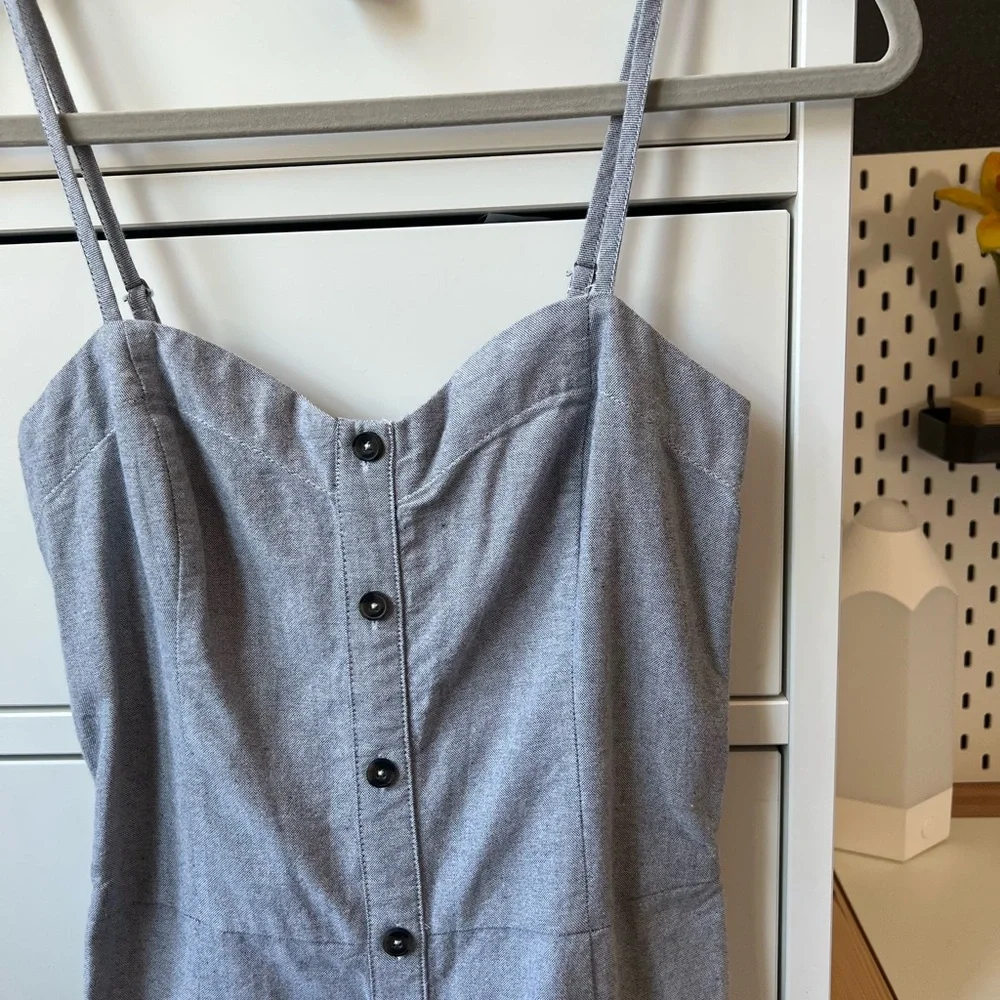 Abercrombie Gray Chambray Button-Down Dress - Picture 4 of 10